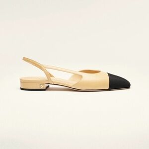 ✨ CHANEL Beige & Black Slingback Sandals — Classic Iconic Cap Toe ✨